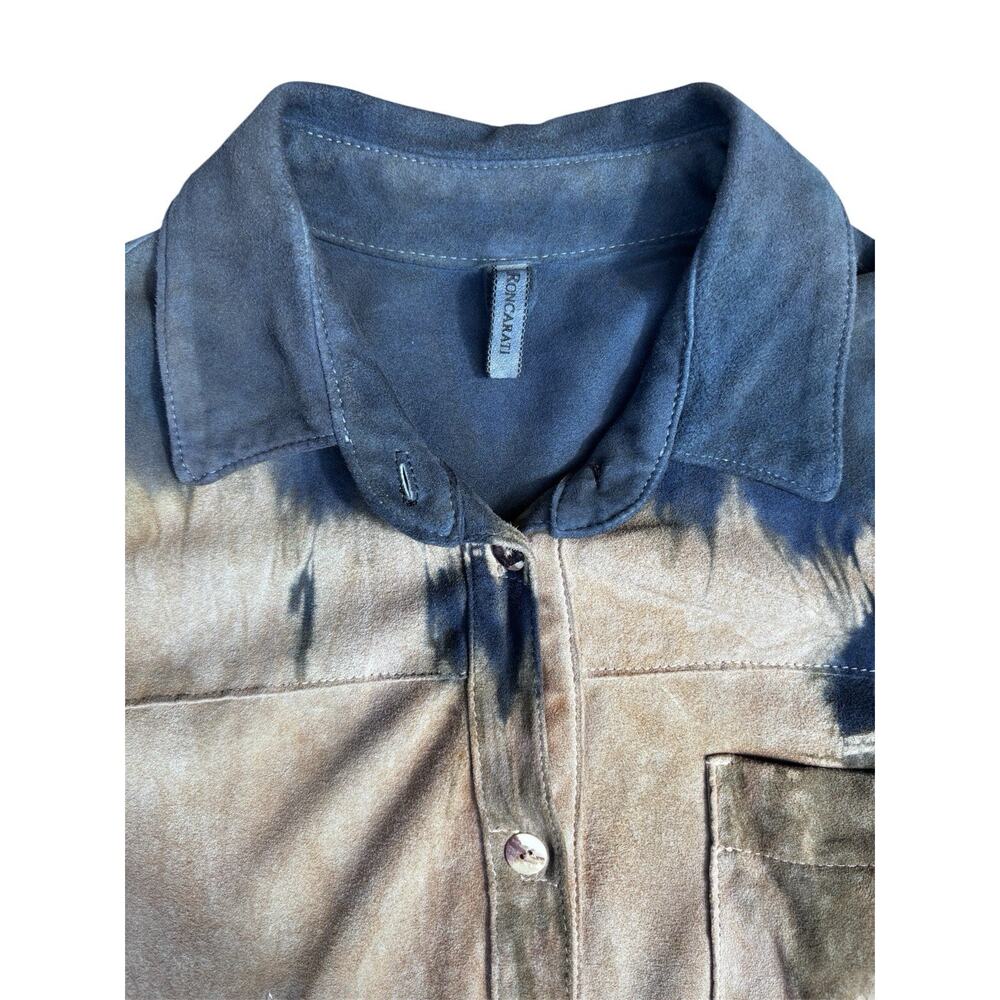 Women’s Sheep Suede Leather RONCARATI Duster Button Up Western Italian Size S/M - Picture 3 of 9